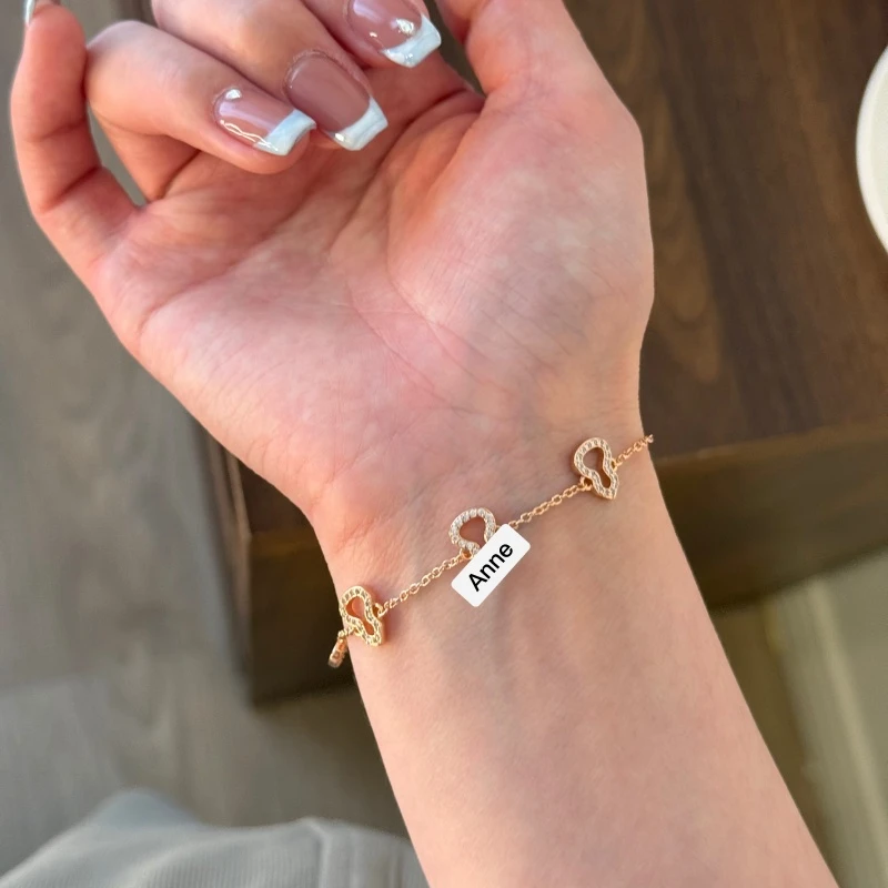 铜合金手链 【S261】璀璨镶嵌锆镂空五葫芦精致手链