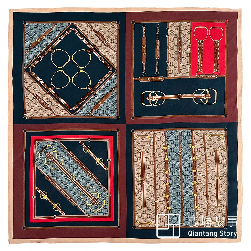 Qiantang Story/钱塘故事真丝双绉-70cm意式情怀丝巾围巾68*68