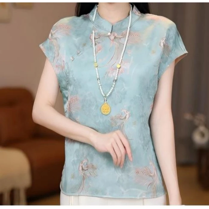 【现货】【726-凤舞九天】新中式国风女款复古修身开衫飞袖上衣-园园