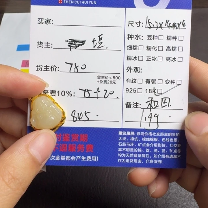 翡翠未镶嵌颈饰吊坠