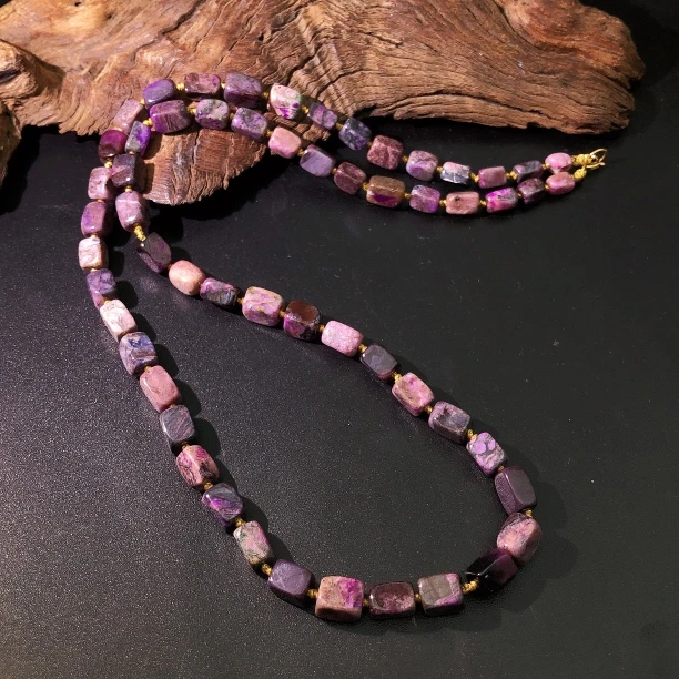 天然舒俱来项链樱花面包珠4-5+多样性发一D2228