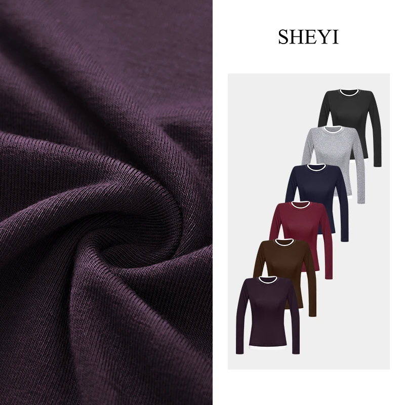 【现货现发】莱赛尔绵羊毛假两件上衣女长袖T恤针织衫打底衫