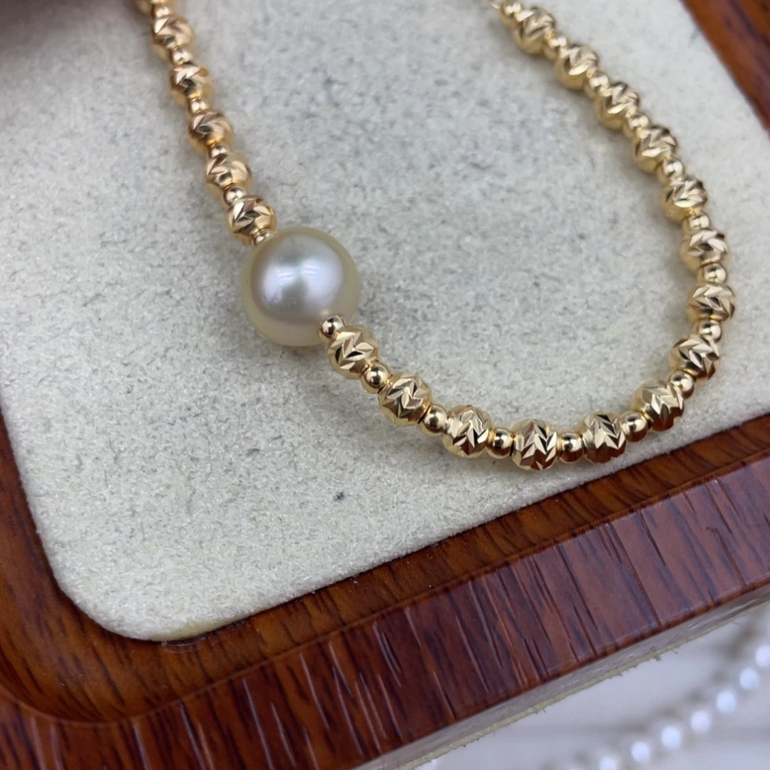 海水珍珠银S925镶嵌手镯