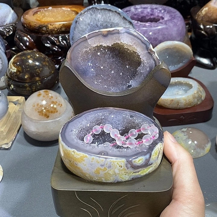 紫晶未镶嵌摆件聚宝盆