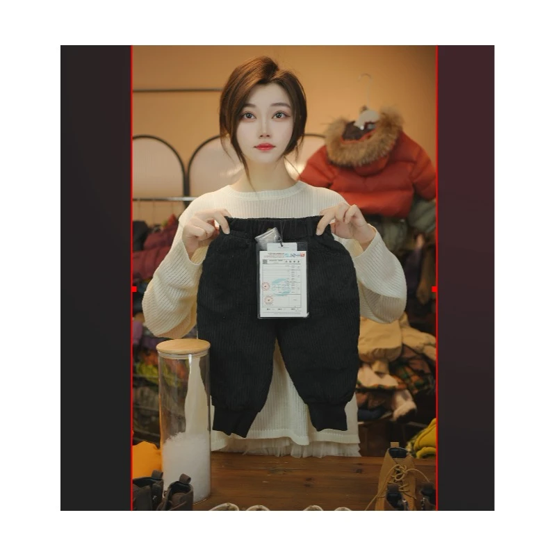 儿童羽绒裤外穿2024冬季新款男童女童加厚90白鸭绒宝宝裤子068