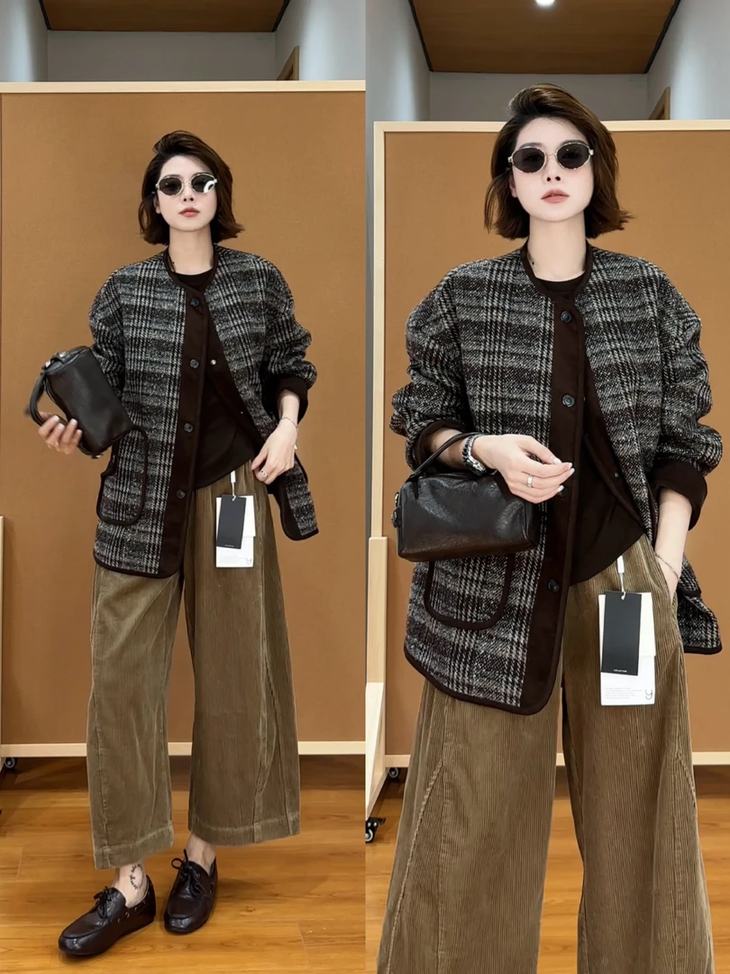 YYOUHAN 2025秋款【绯色邂逅】小众设计慵懒风百搭外短套 2509C5906