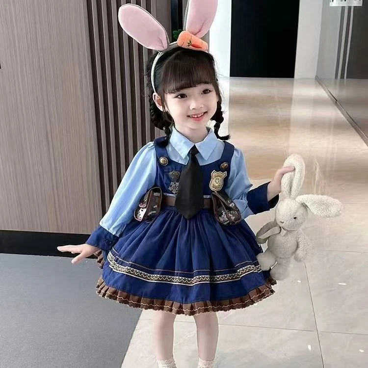 儿童洛丽塔兔子警官套装朱迪洋气超萌迪士尼连衣裙女孩儿童6478