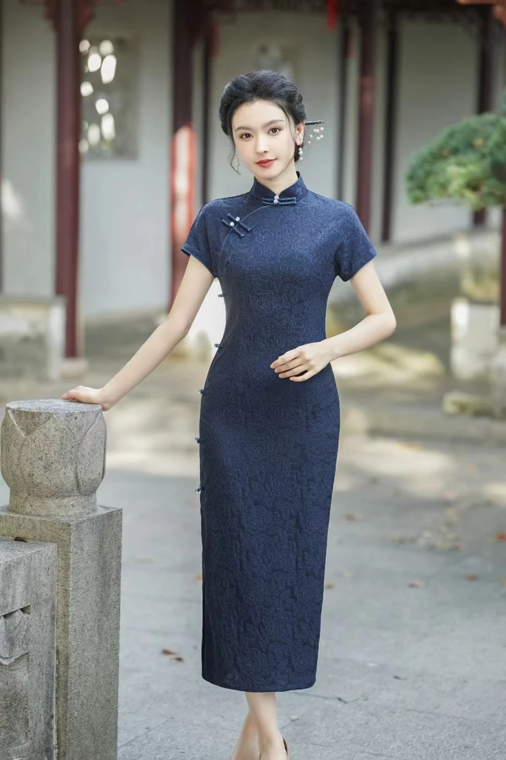 月鸣 日常气质文艺国风复古优雅长款旗袍