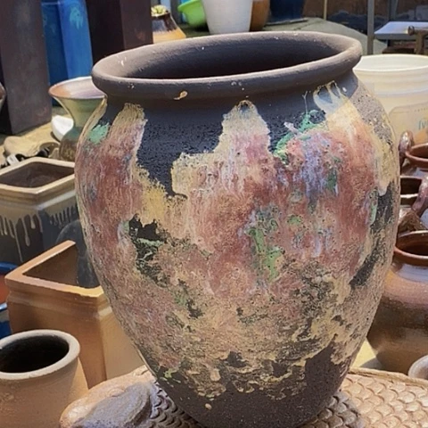 紫砂花盆口23高度34复古