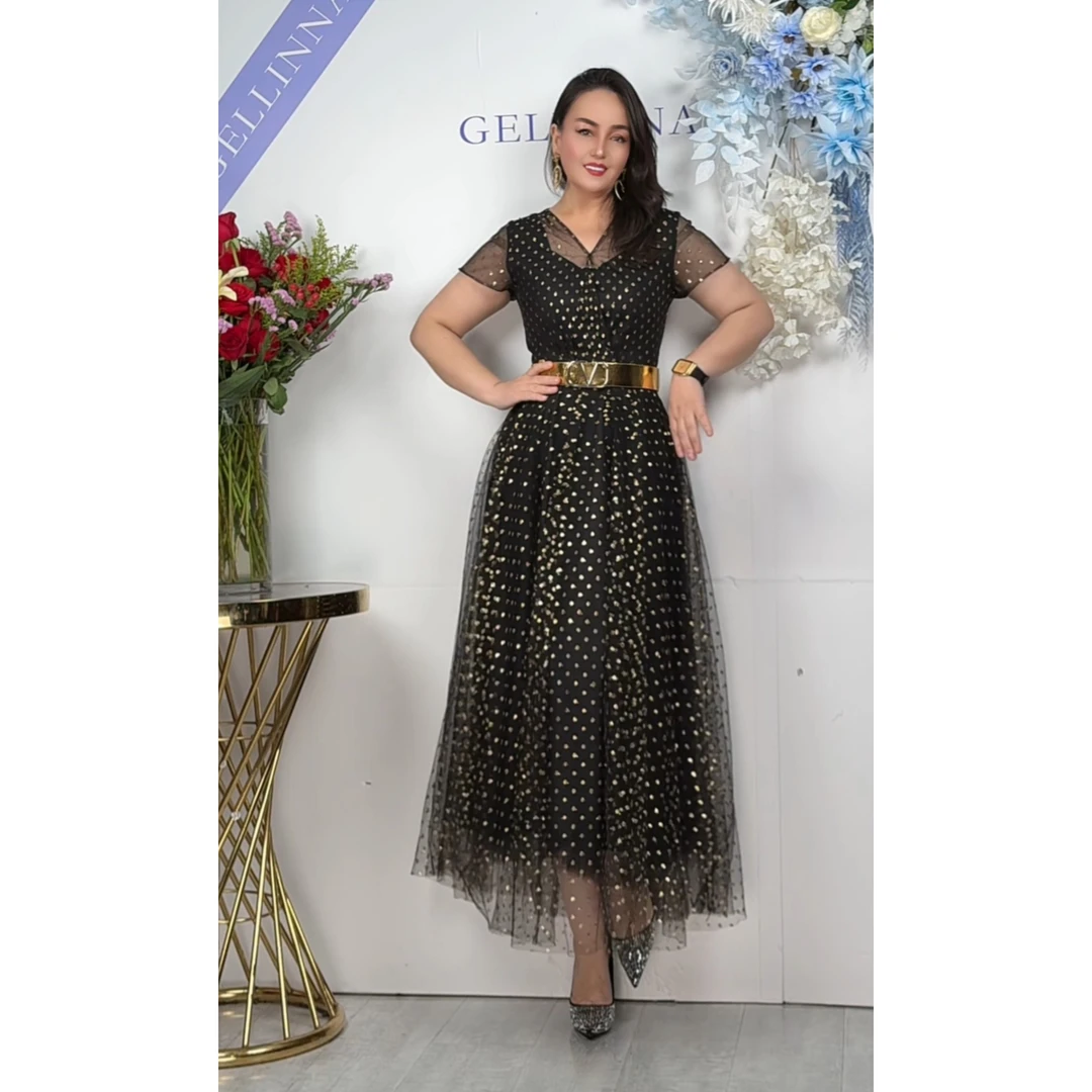 ［GELLINNA女装］连衣裙直筒长裙/M-4XL/女士连衣裙时尚优雅