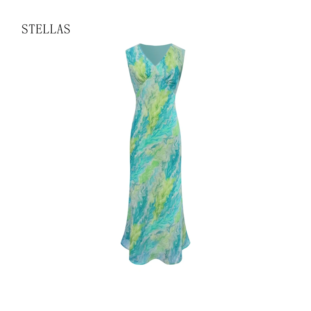 STELLAS 【莫奈花园】艺术感立裁设计鱼尾连衣裙