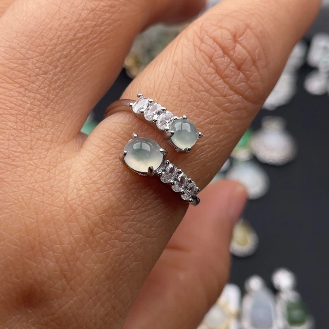 翡翠银S925镶嵌吊坠(不含链)