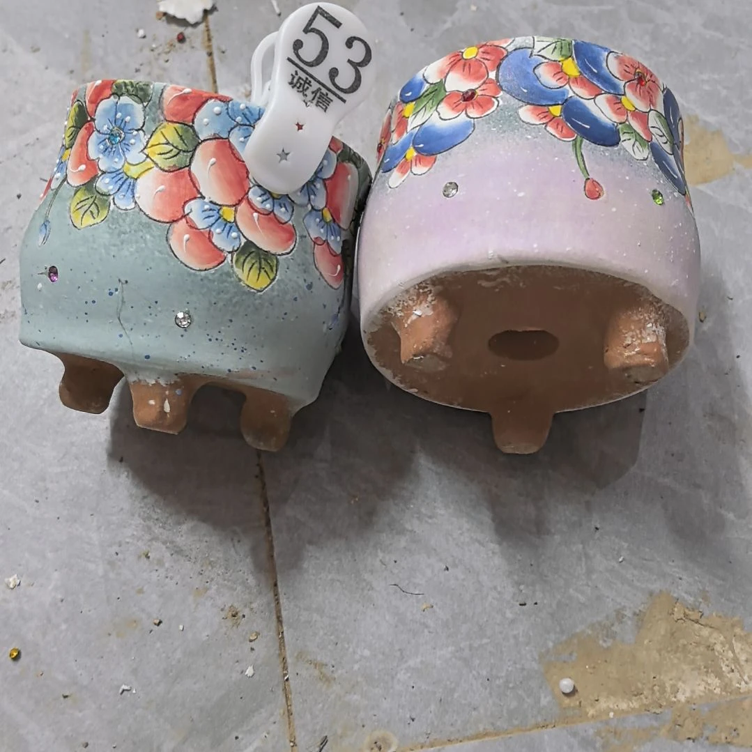 红泥花盆景德镇陶瓷