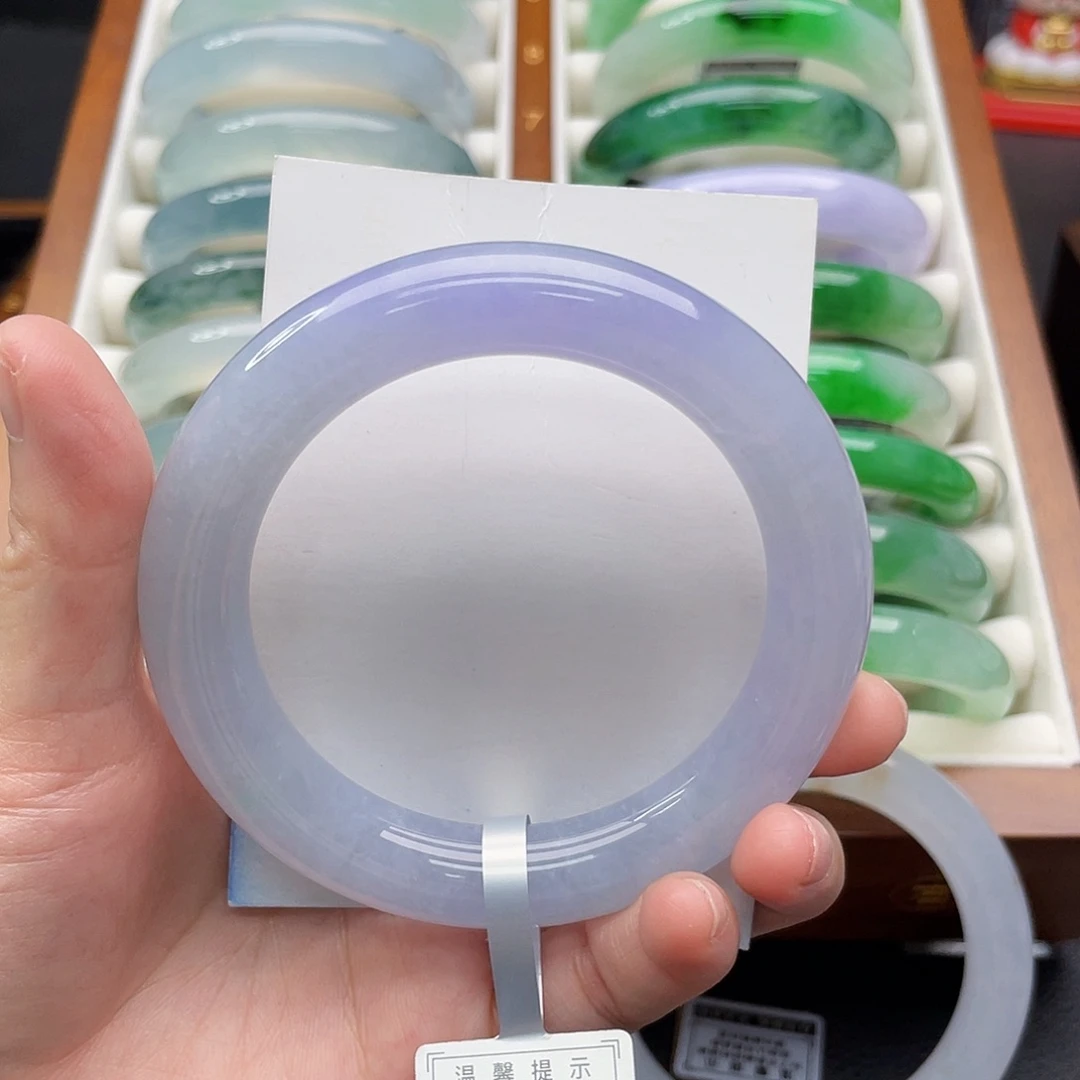 翡翠未镶嵌手镯57.7胖紫