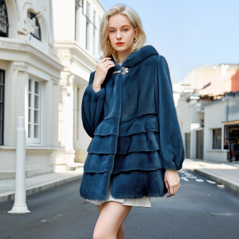 秋冬新款时尚气质水貂皮草外套 GH3599