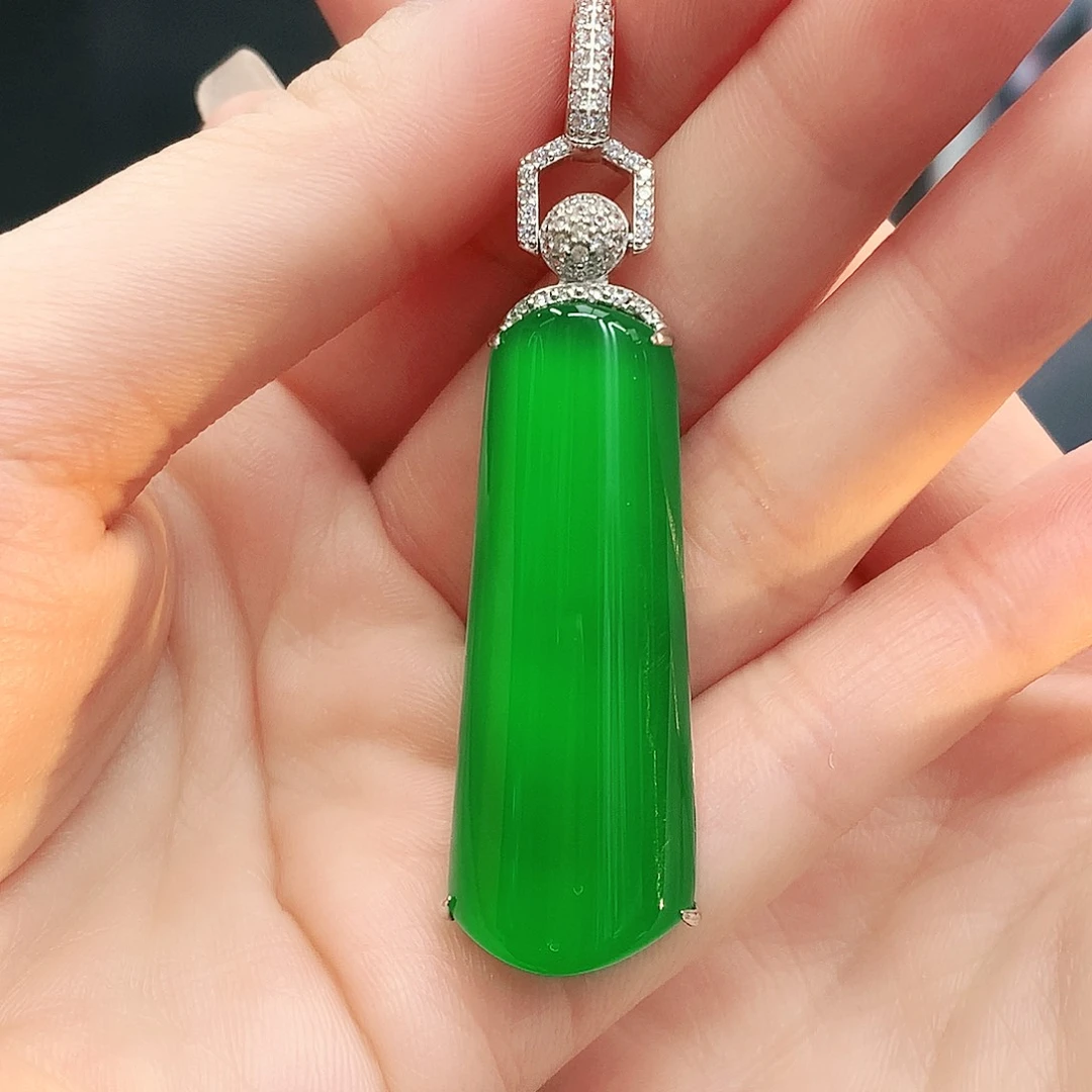 银S925镶嵌吊坠玛瑙/玉髓