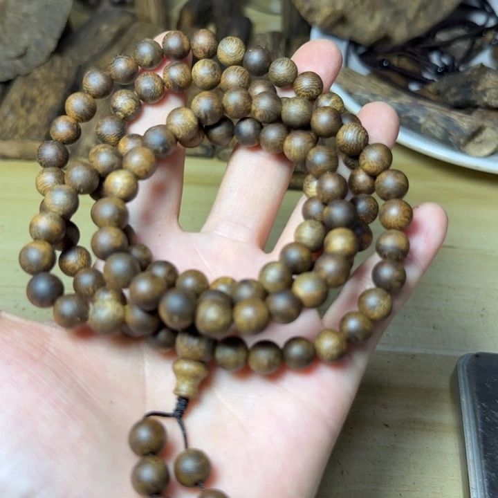 木小*虎斑紫奇楠0.8圆珠27克