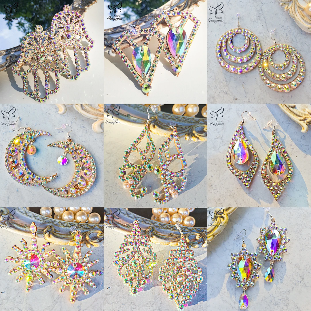 国标拉丁肚皮舞耳环2025手工耳夹高档舞蹈表演出配饰无耳洞耳环