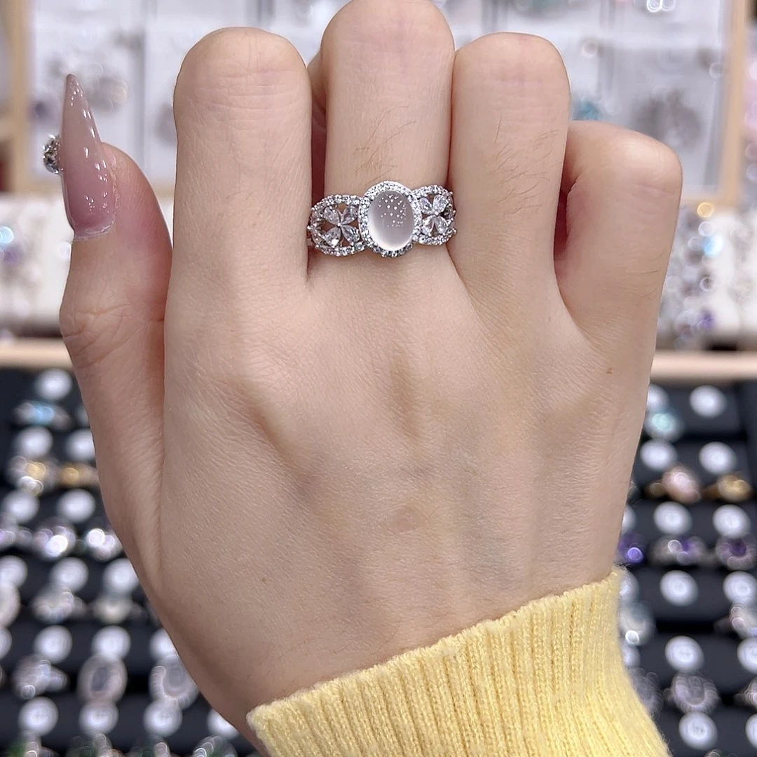 石榴石银S925镶嵌戒指