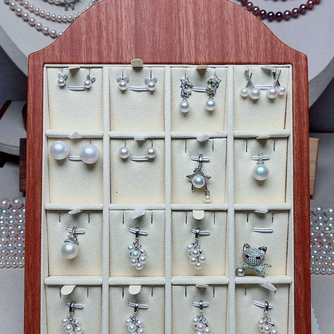 淡水珍珠银S925镶嵌颈饰耳钉吊坠展示 具体咨询