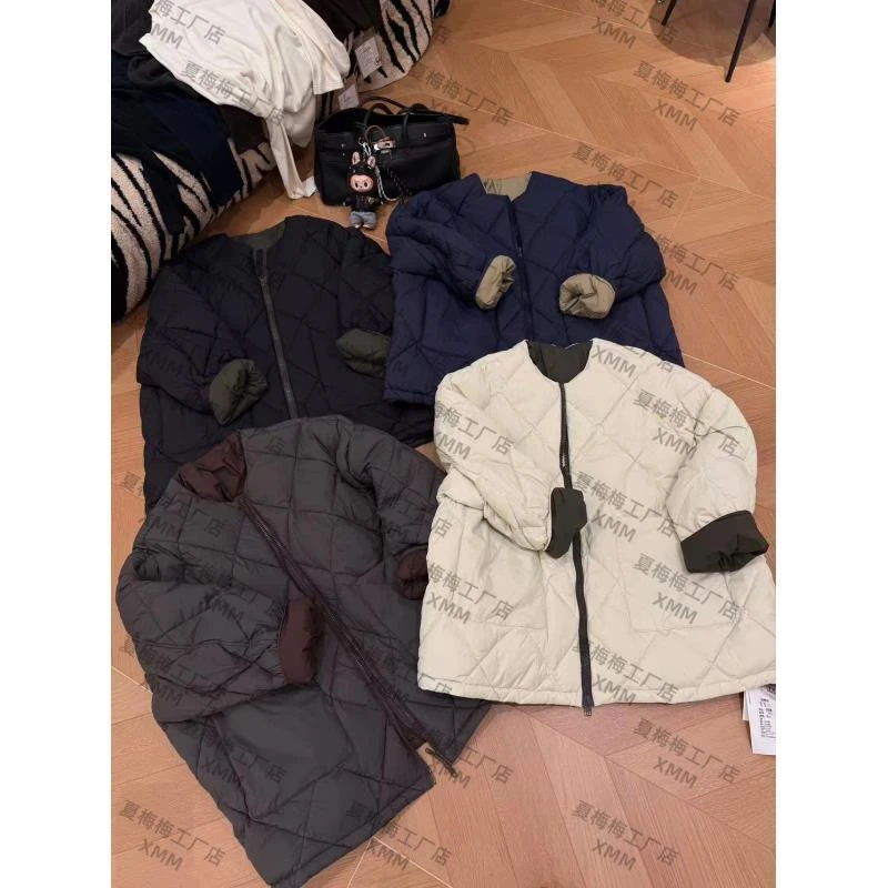 XMM.【TY菱形格中长款羽绒服】时尚休闲百搭韩版冬季保暖洋气-55832