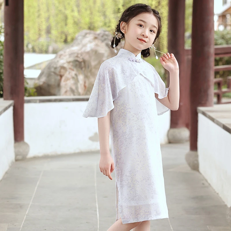 儿童旗袍裙2025夏季新款民国风改良旗袍女大童新中式小女孩连衣裙