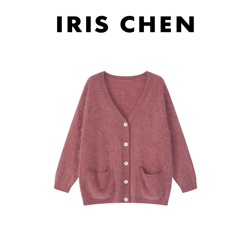 IRIS CHEN 阿拉善 25秋冬“100羊毛双面拉绒320g”针织外套25WT619