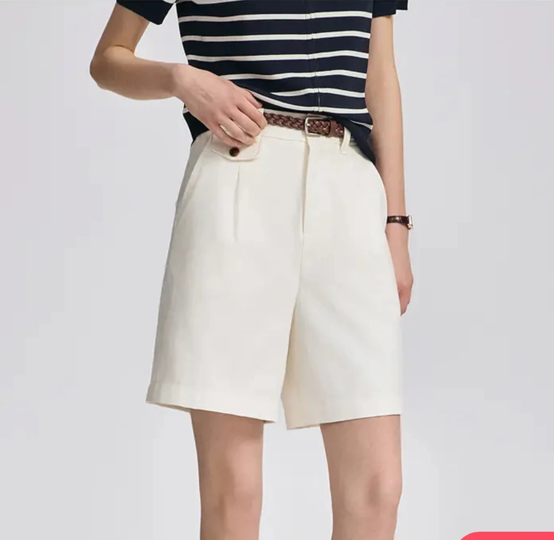 POLOWALK女装，新款时尚百搭显瘦春夏裤新品女式短裤B93W52730071