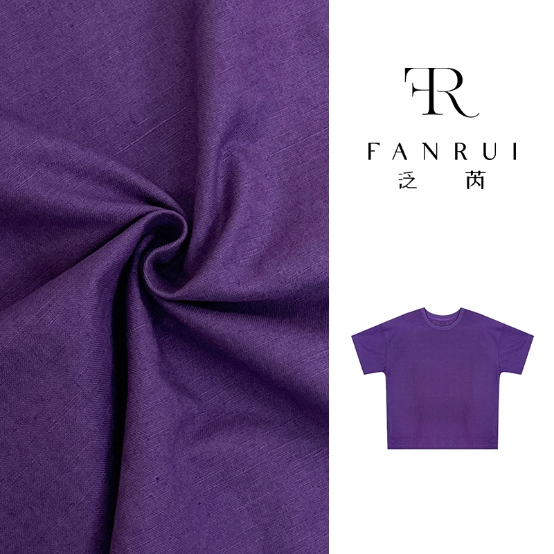 【泛芮】亚麻简约百搭显瘦设计短袖T恤夏季新款时尚休闲上衣B9634