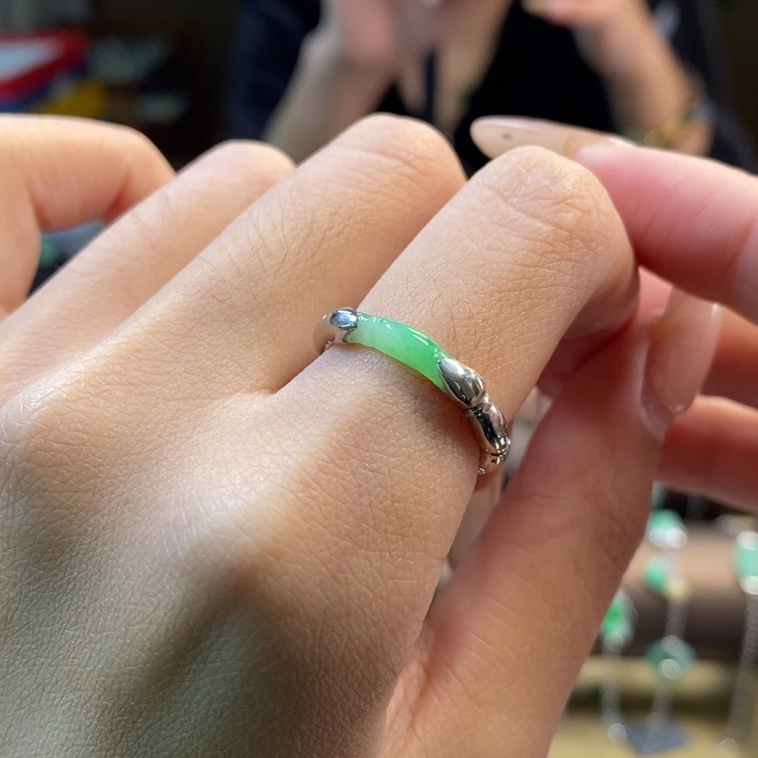 翡翠银S925镶嵌戒指16731