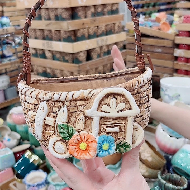 有孔.凑单10元陶瓷花盆发货！