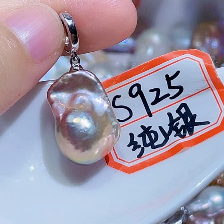 淡水珍珠银S925镶嵌颈饰
