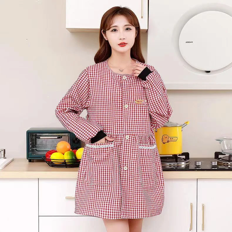 新款围裙罩衣工作服耐脏年轻漂亮外穿厨房家用做饭防尘防污Z