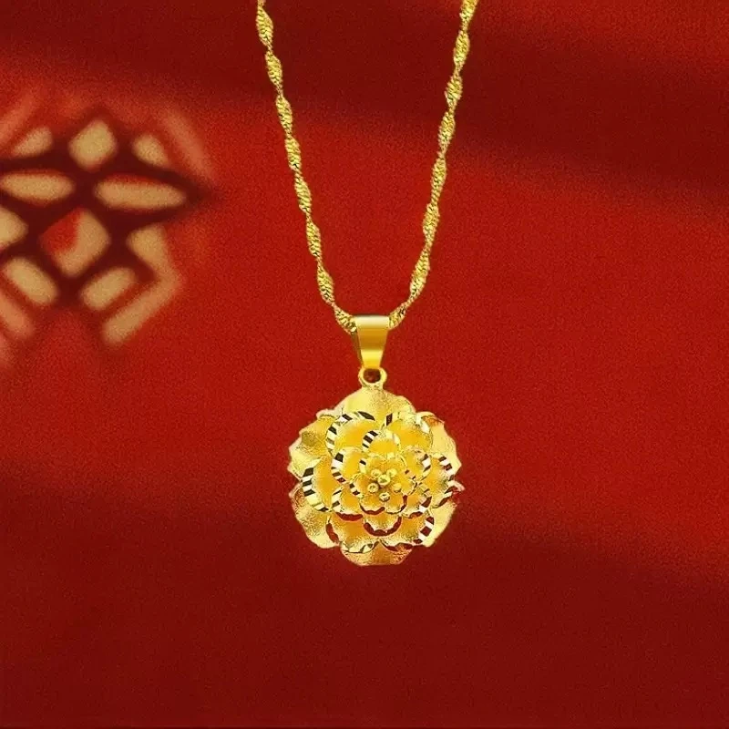 【开业大吉&每人一件】牡丹花吊坠+项链适合女士款2025年