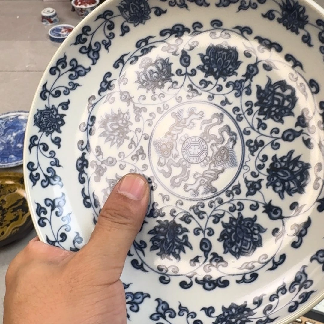杯青花缠枝莲大壶承