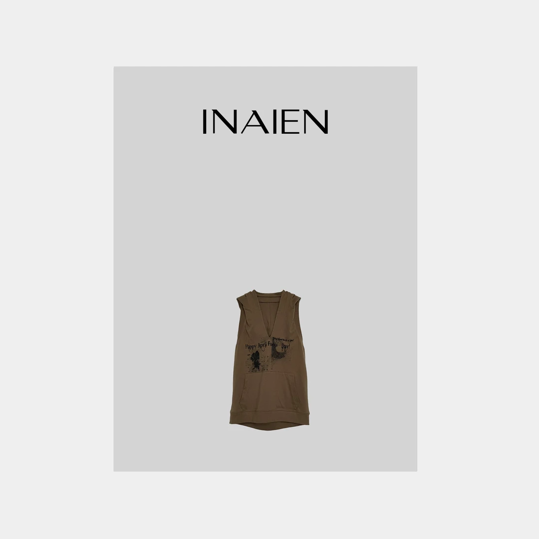 【INAIEN】线上款 “末日狂花”连帽背心上衣W8120