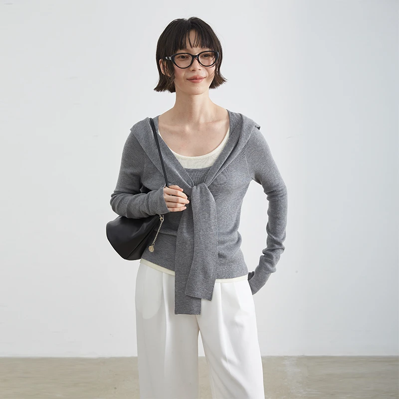 ABOUT PASSION · 假两件披肩针织衫Y8833F