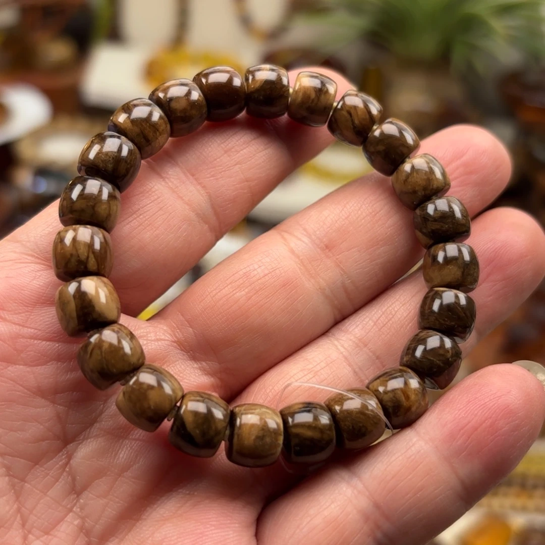 琥珀未镶嵌手链老型根珀妖花卡9