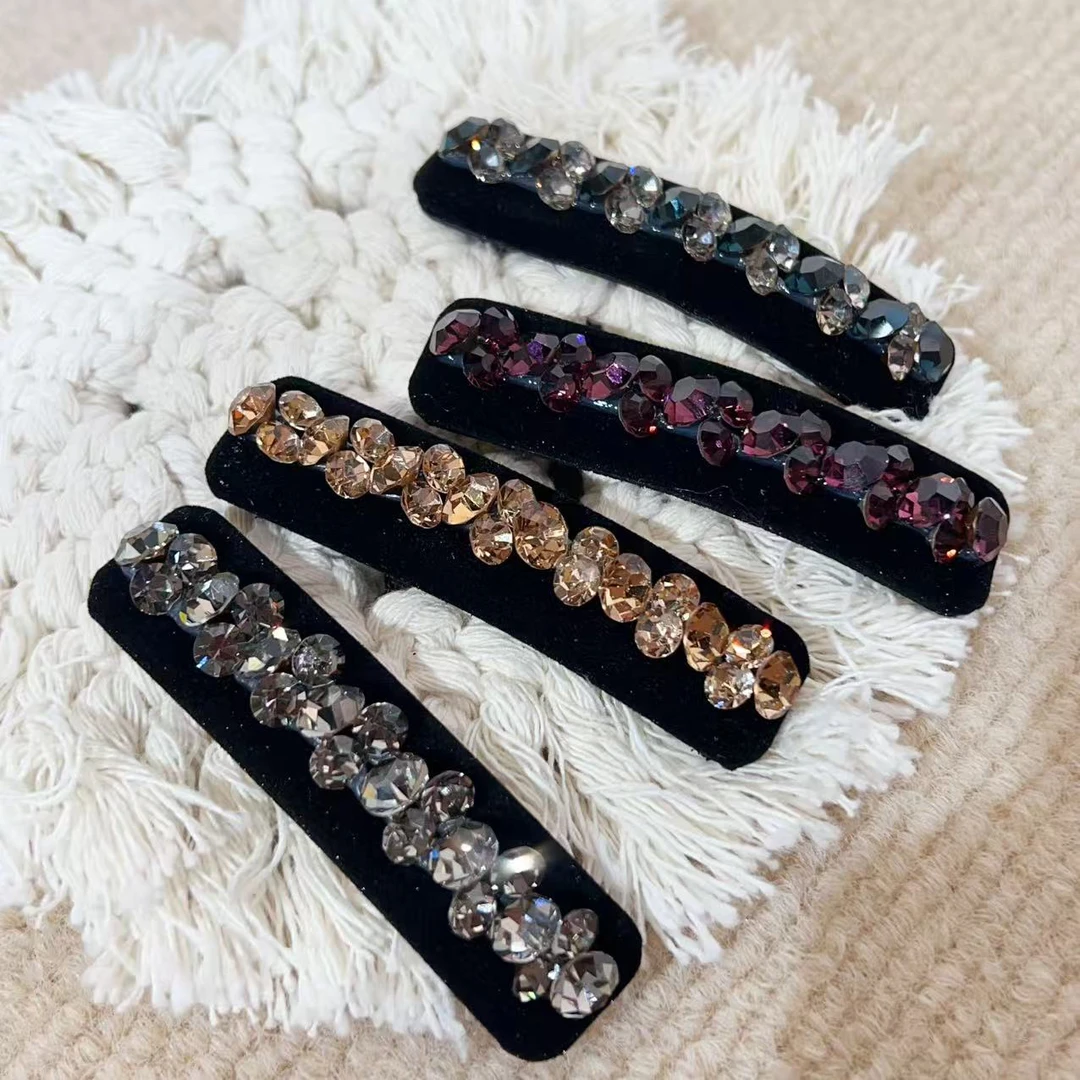 韩国新款高级感闪耀长方BB侧边发夹J2824