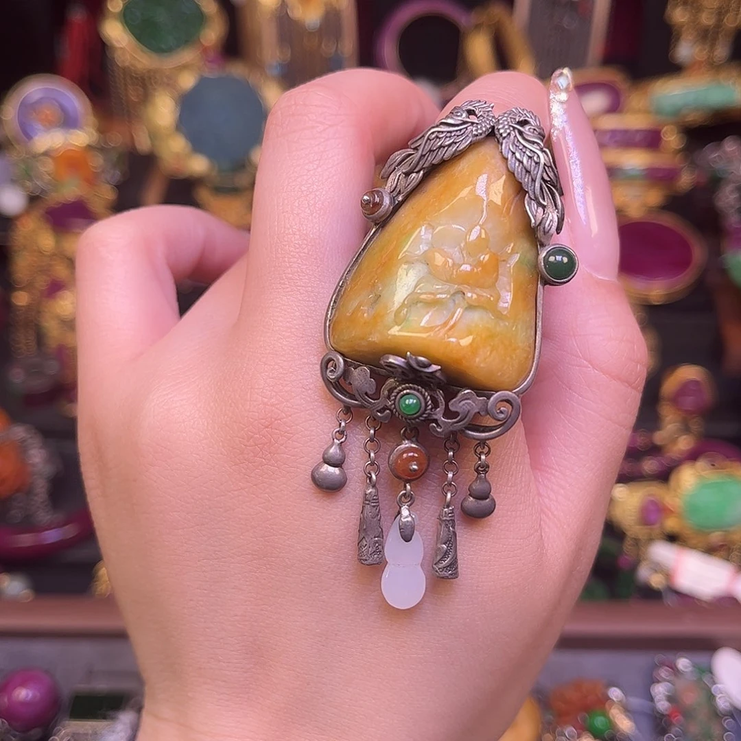 翡翠银S925镶嵌戒指