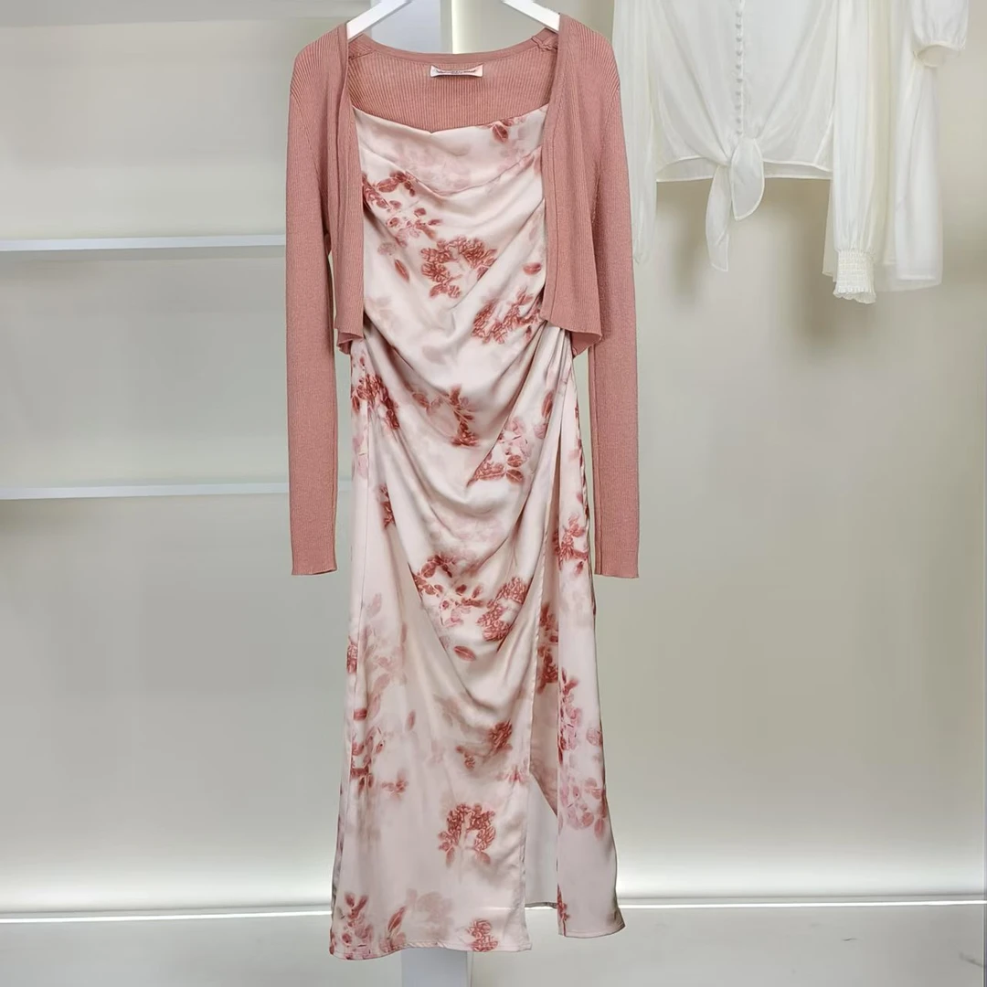 麦迪尚品【Miss-O】50522188 夏季简约吊带连衣裙披肩两件套