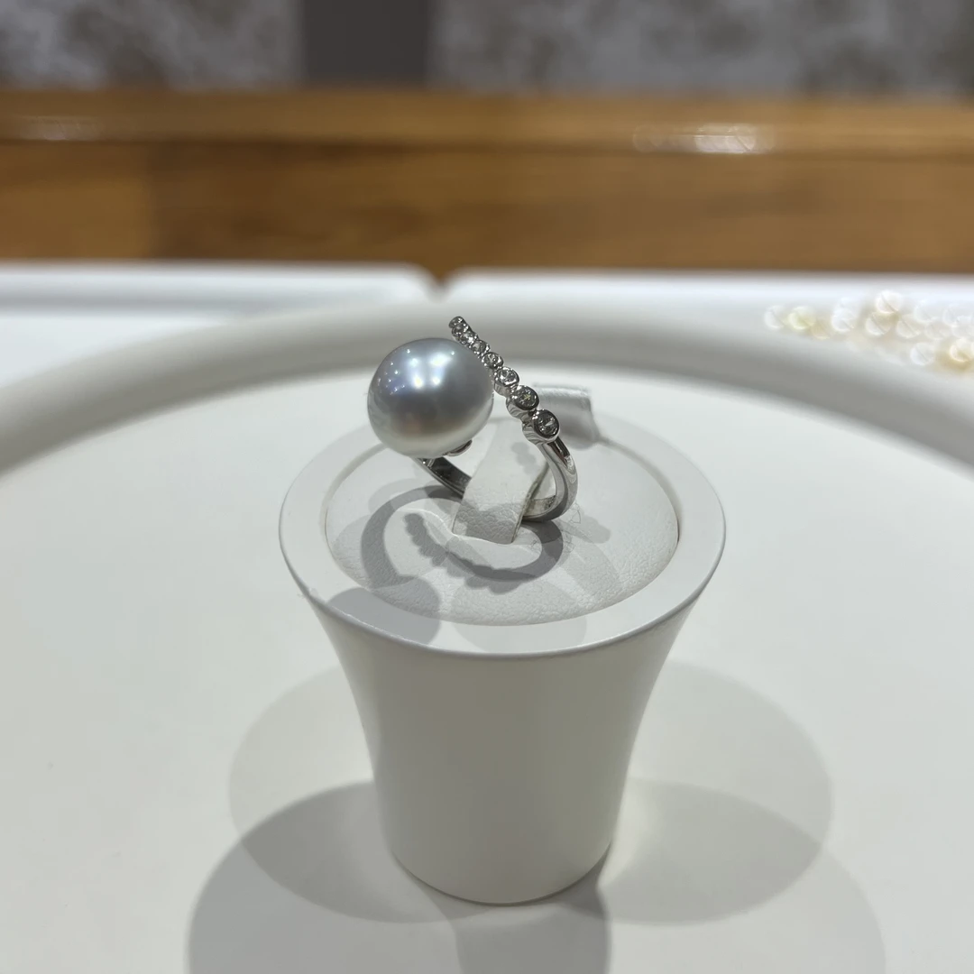 高品质蓝血澳白巴洛克极光品质珍珠戒指12-14mm多样发一