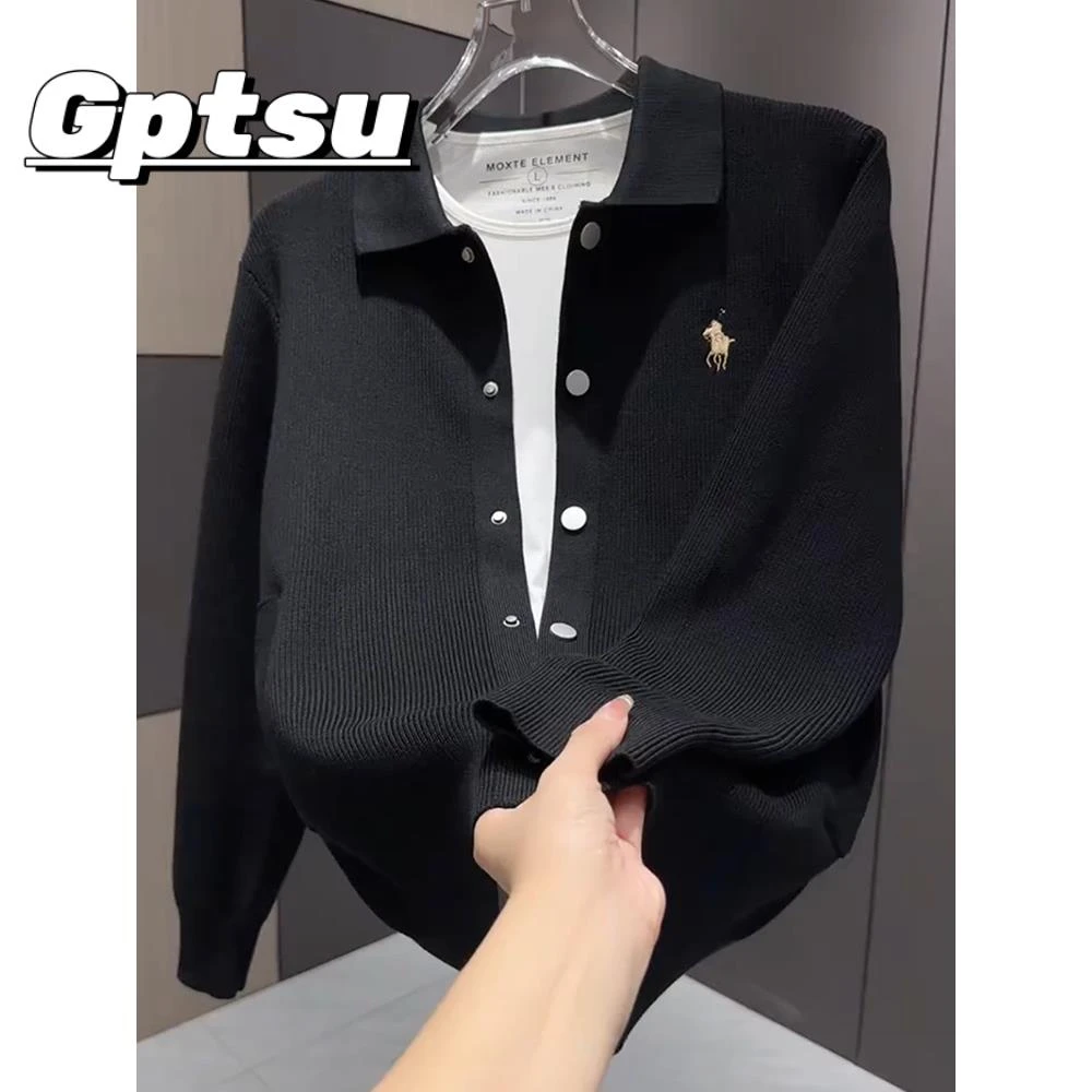 GPTSu毛衣男款爆款春秋开衫针织外套韩版修身潮牌高级感韩系穿搭