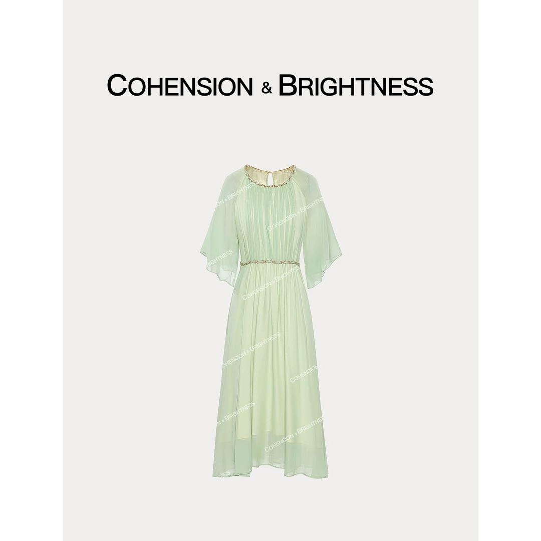 凝慧真的好【青青子衿】高腰气质飘逸感桑蚕丝连衣裙汉服LR021