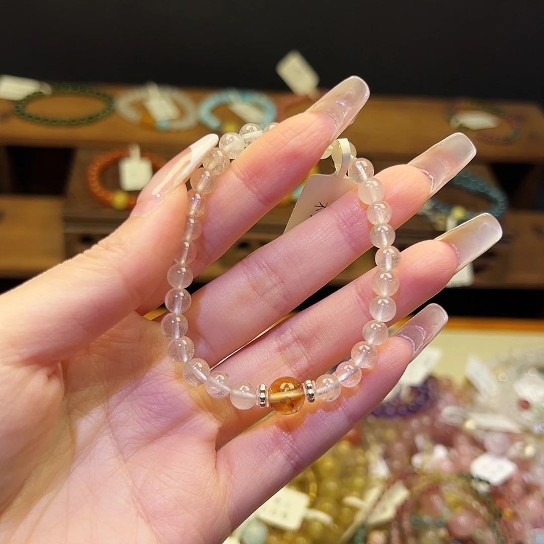 ○***烟晶手链银S925镶嵌兔7088样本