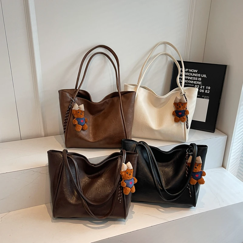 优雅风双根托特包单肩包包秋冬网红休闲慵懒