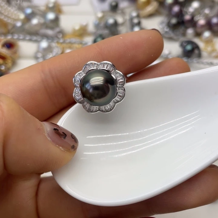 海水珍珠戒指银S925镶嵌