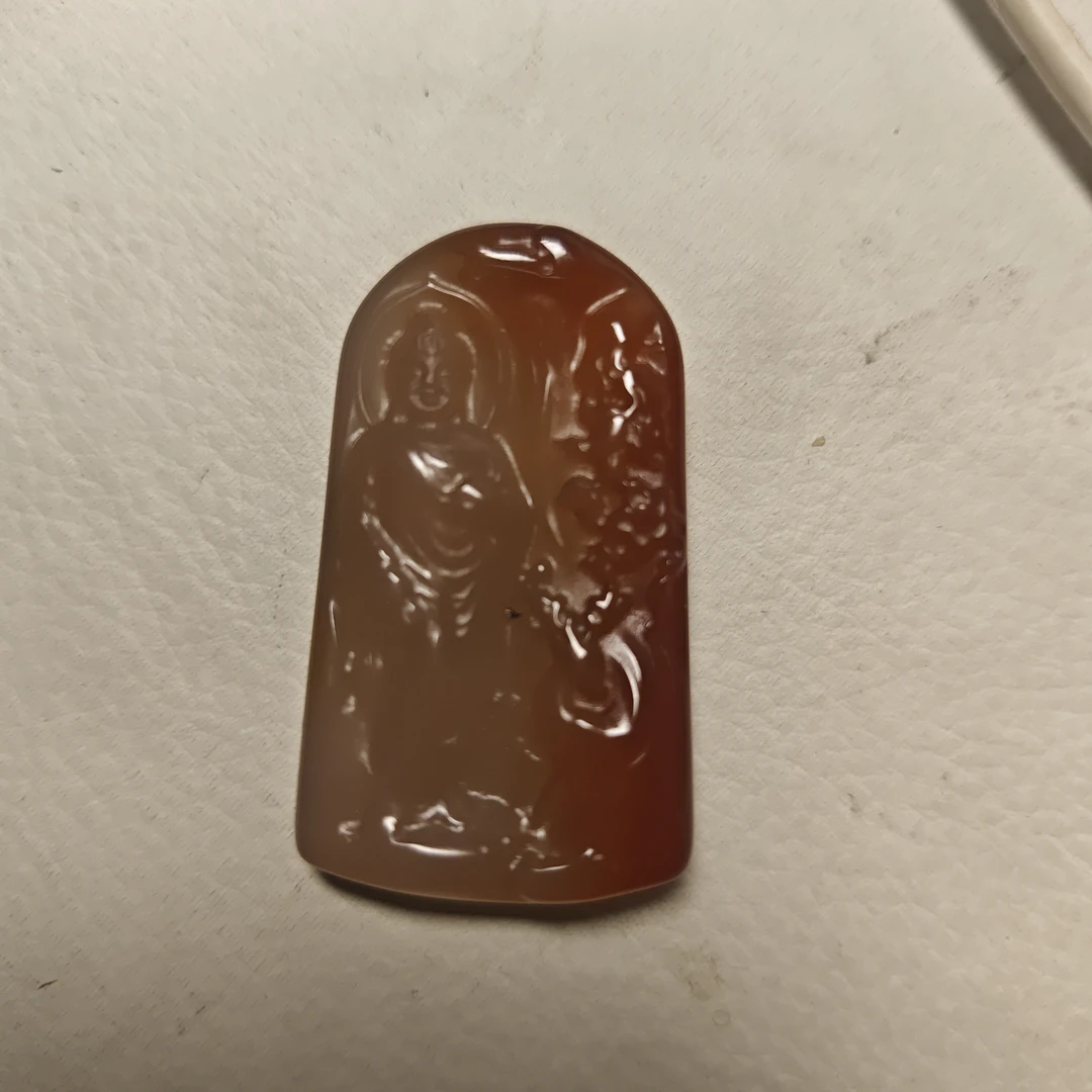 玛瑙红冰糖料地藏王菩萨吊坠