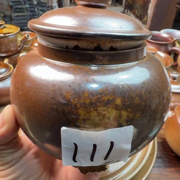 平***福陶建水紫陶白泥柴烧茶叶罐