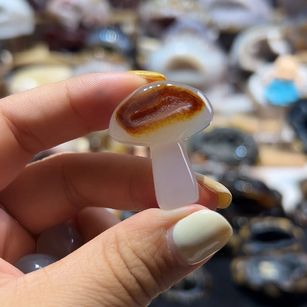 玛瑙/玉髓无未镶嵌蘑菇